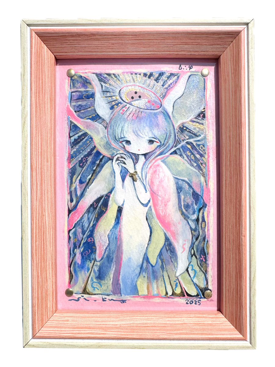 si_ku 黄菊しーく painting 原画 18×23cm(額縁含む) si_ku 黄菊しーく