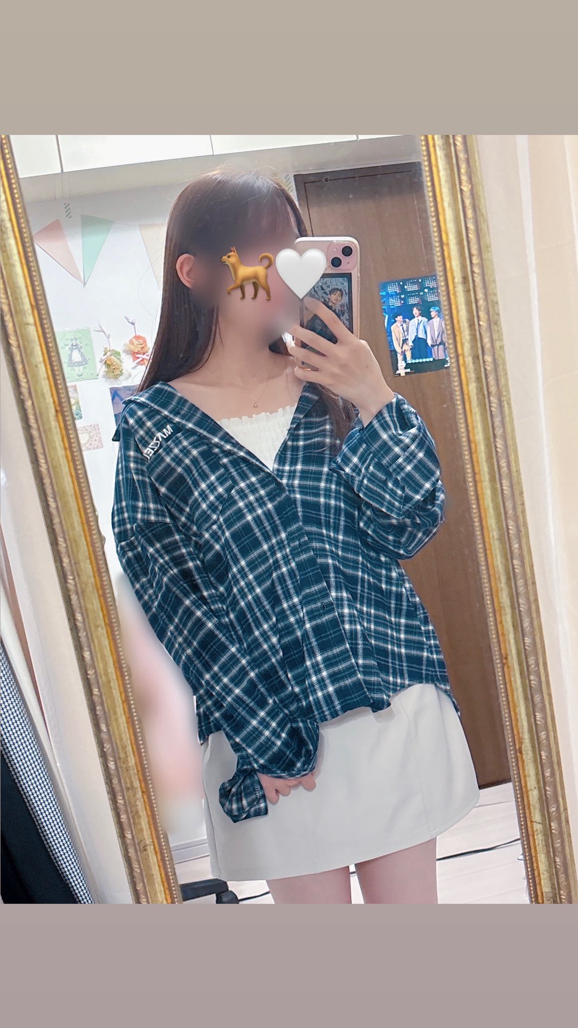 MAZZEL Royal Straight Flush チェックシャツ M