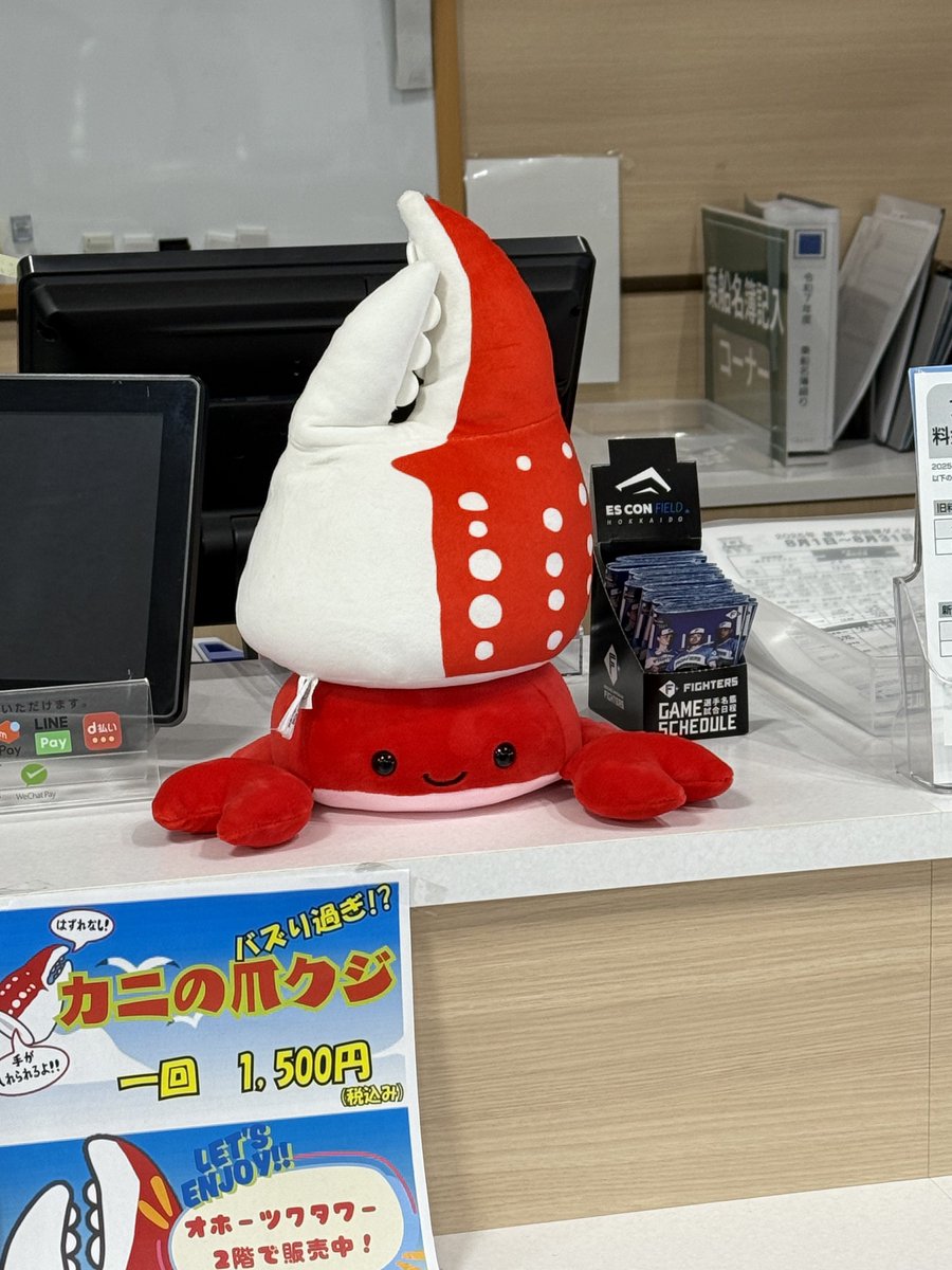 Xで万バズ！！ オホーツクくじ カニの爪 ぬいぐるみ 特賞