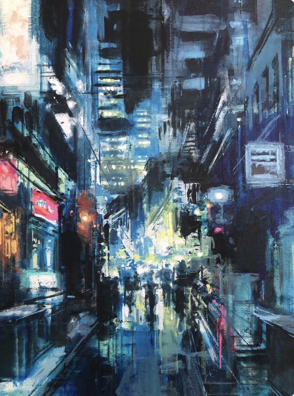 寺本和純 油彩 真作 occupation of night 寺本和純 油彩 真作 occupation