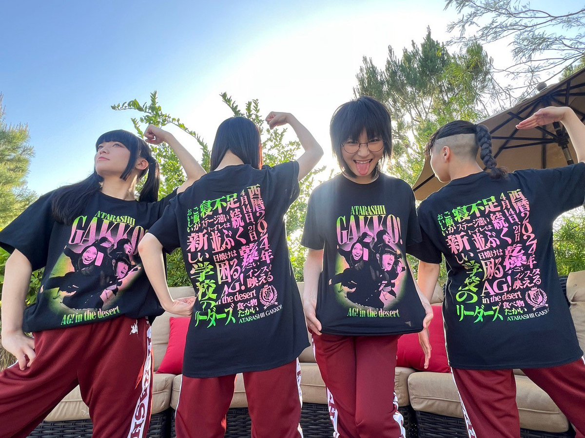 新しい学校のリーダーズ「学校行けやあ゛」Tシャツ（古着） ATARASHII