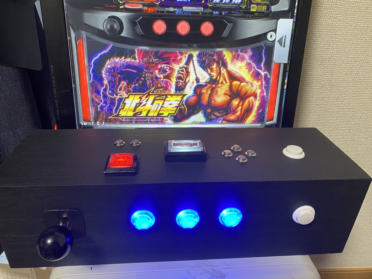 新商品 自作パチスロ台一体型コントローラー サミタ完全対応 モニター