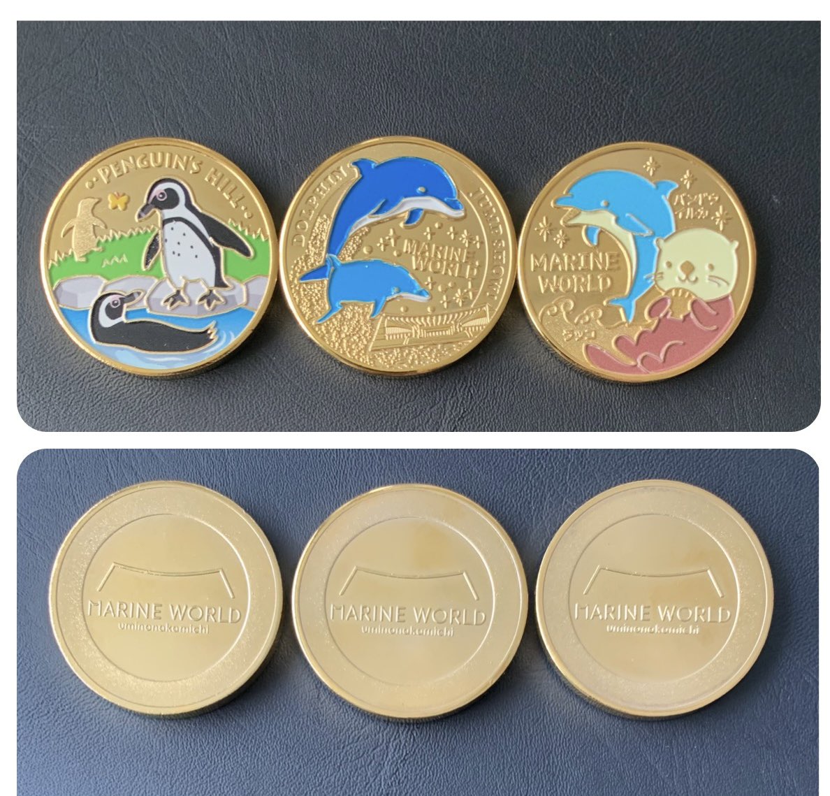 ☆福岡☆マリンワールド海の中道☆イルカ赤☆記念メダル☆茶平工業