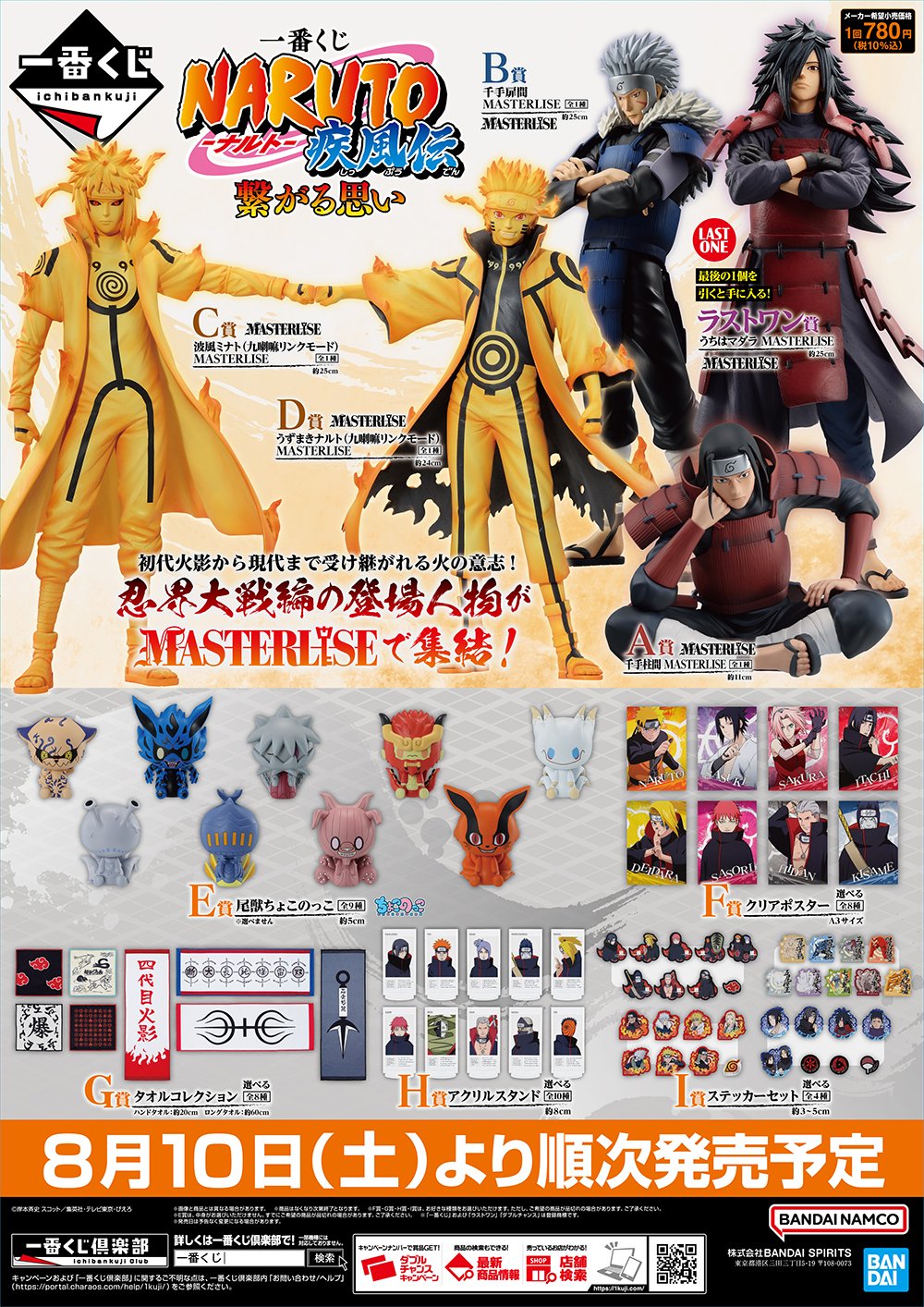 一番くじ NARUTO-ナルト-疾風伝 忍ノ絆 1ロット 販促物付き 未開封品