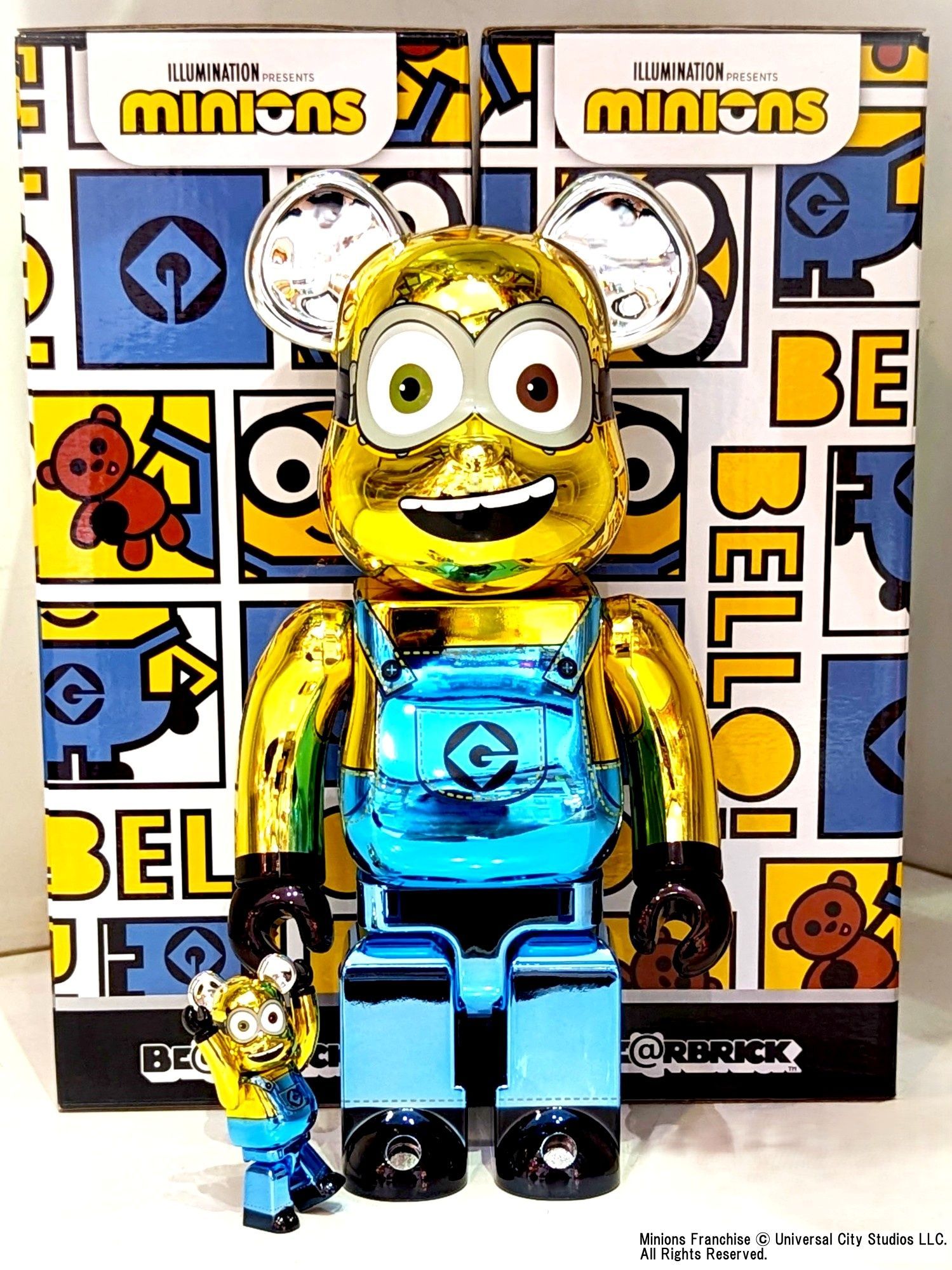 minions DAVVE Chrome 100%&400%ベアブリックセット