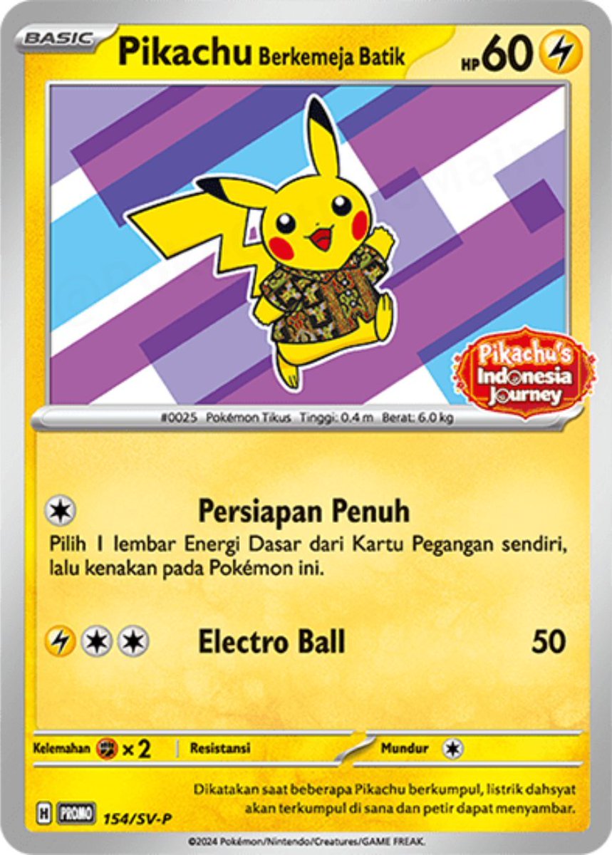 インドネシア限定ポケモンカード バティックシャツのピカチュウセット