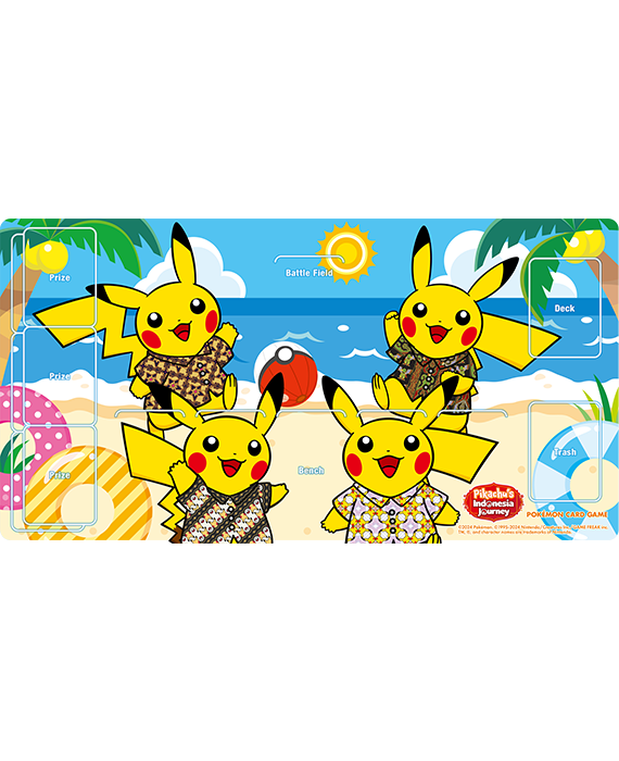 バティックシャツを着たピカチュウ PIKACHU BATIK 4枚セット 各3枚