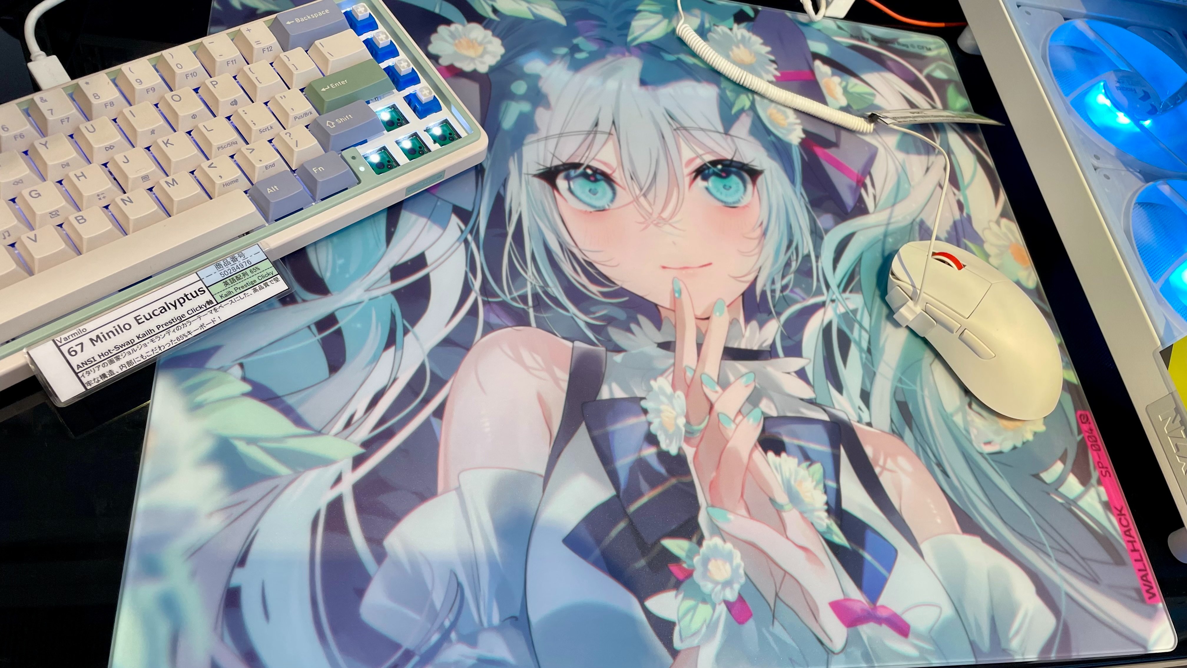 Amazon.co.jp: Wallhack × 初音ミク ガラス製ゲーミングマウスパッド
