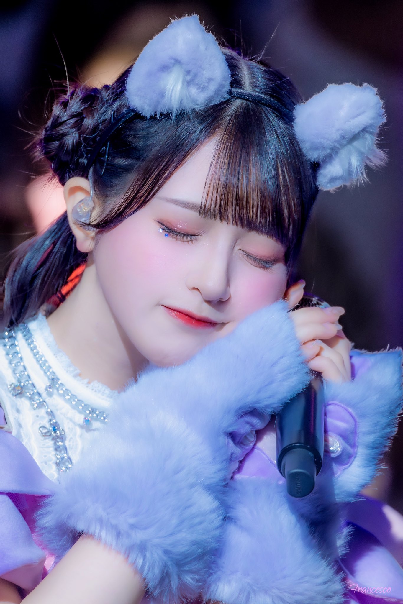 イコラブ 佐々木舞香 直筆 7周年衣装 猫 チュウ 生写真 7周年