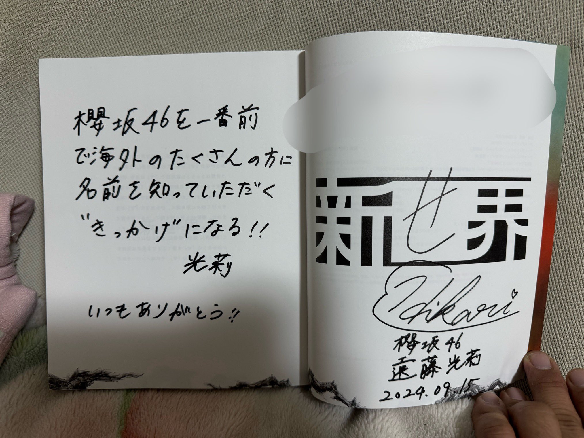櫻坂46 遠藤光莉 直筆サイン入り クッション 櫻坂46 遠藤光莉