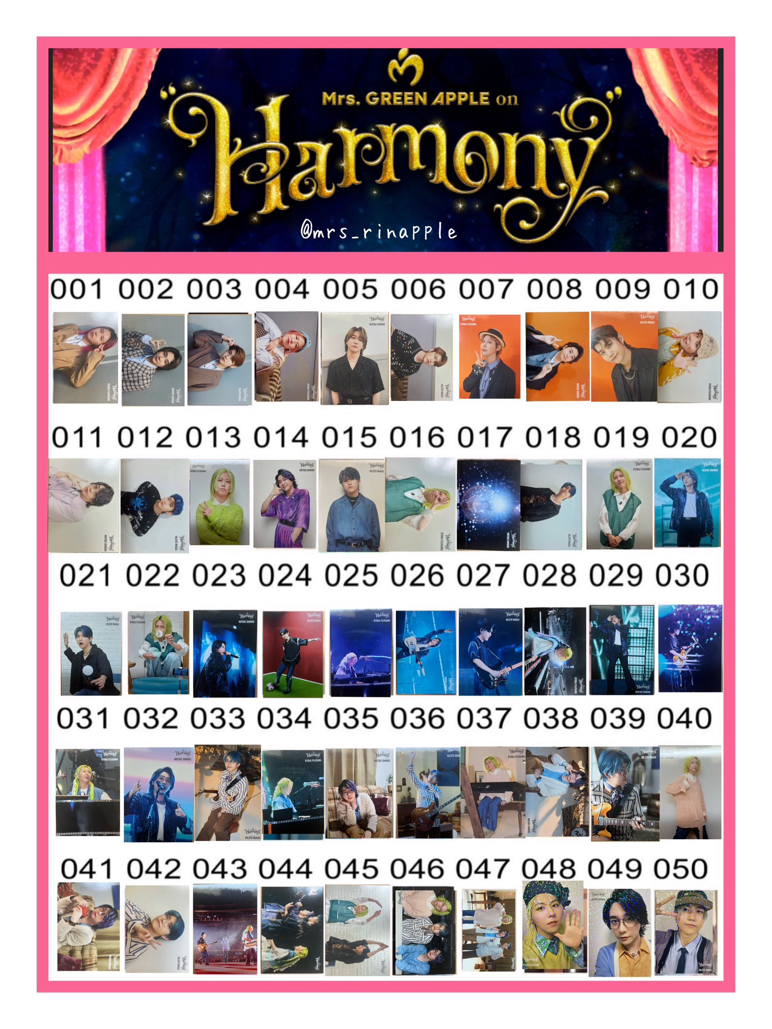 ミセス 大森元貴 Harmony フォトカ レア Mrs. GREEN APPLE『Harmony