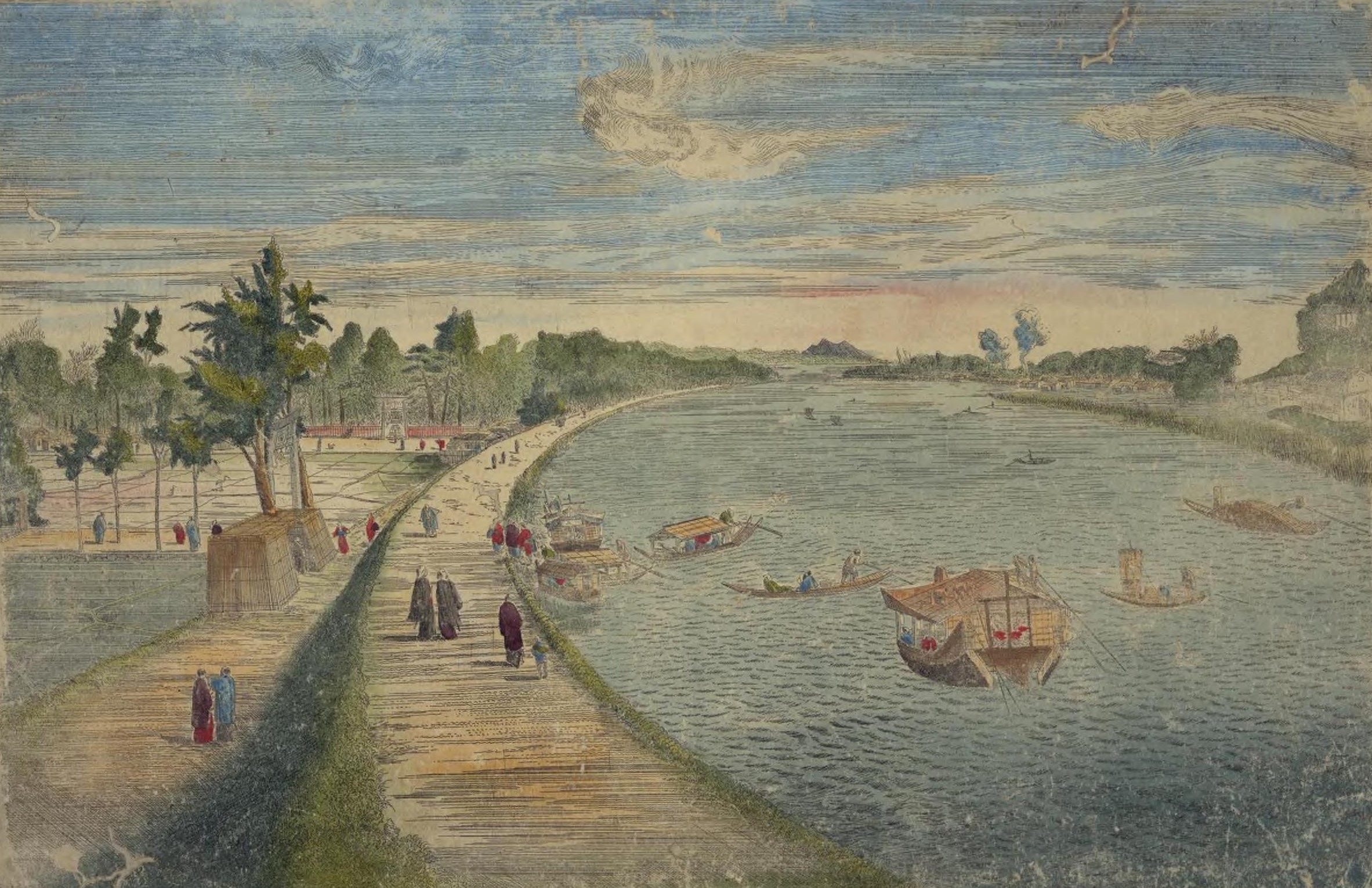 橋本明治 「桜」 木版画 刷り込みサイン・落款・作品証明シール有り