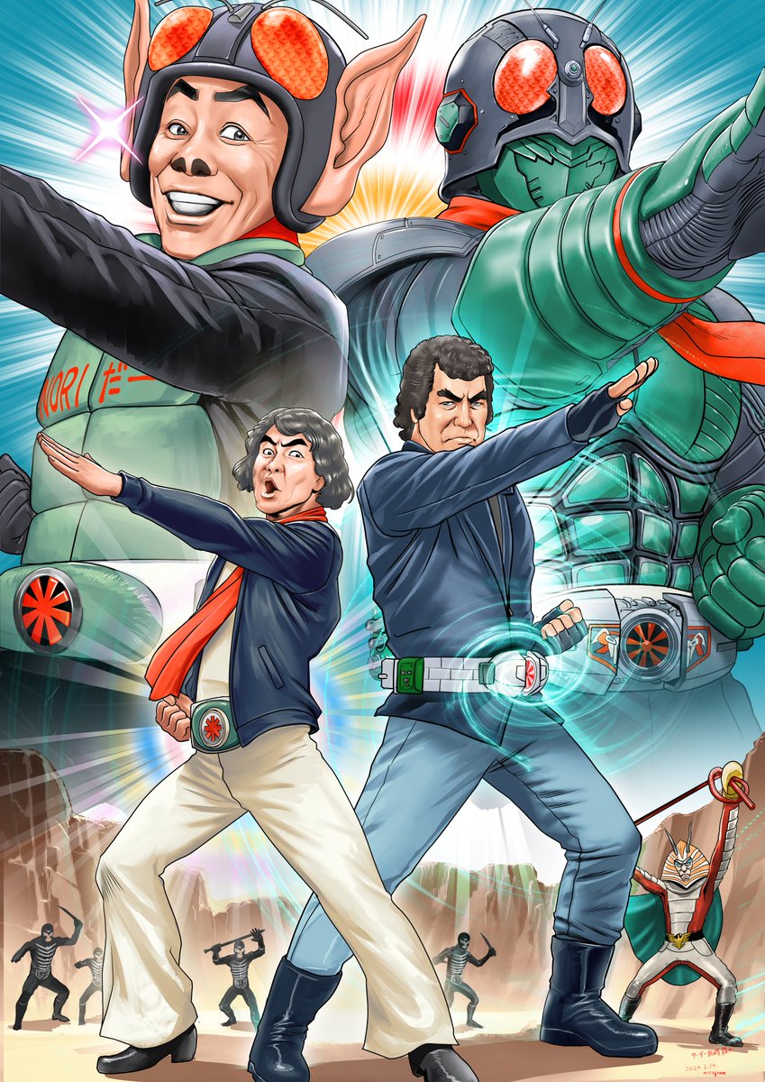 skeb納品しました。「仮面ライダー1号VS仮面ノリダー」架空の企画