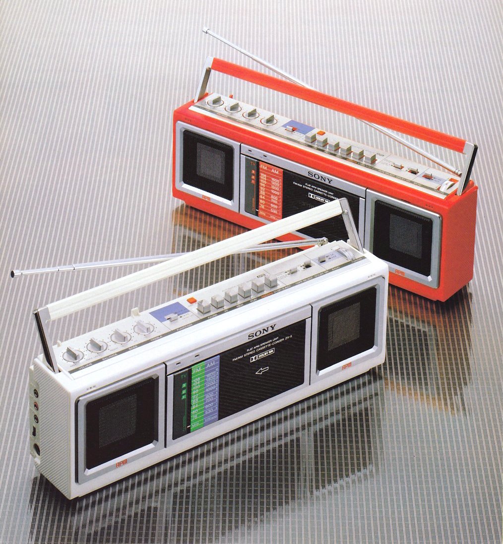 1983 Sony ZX-5 AM/FM Stereo Cassette Player.