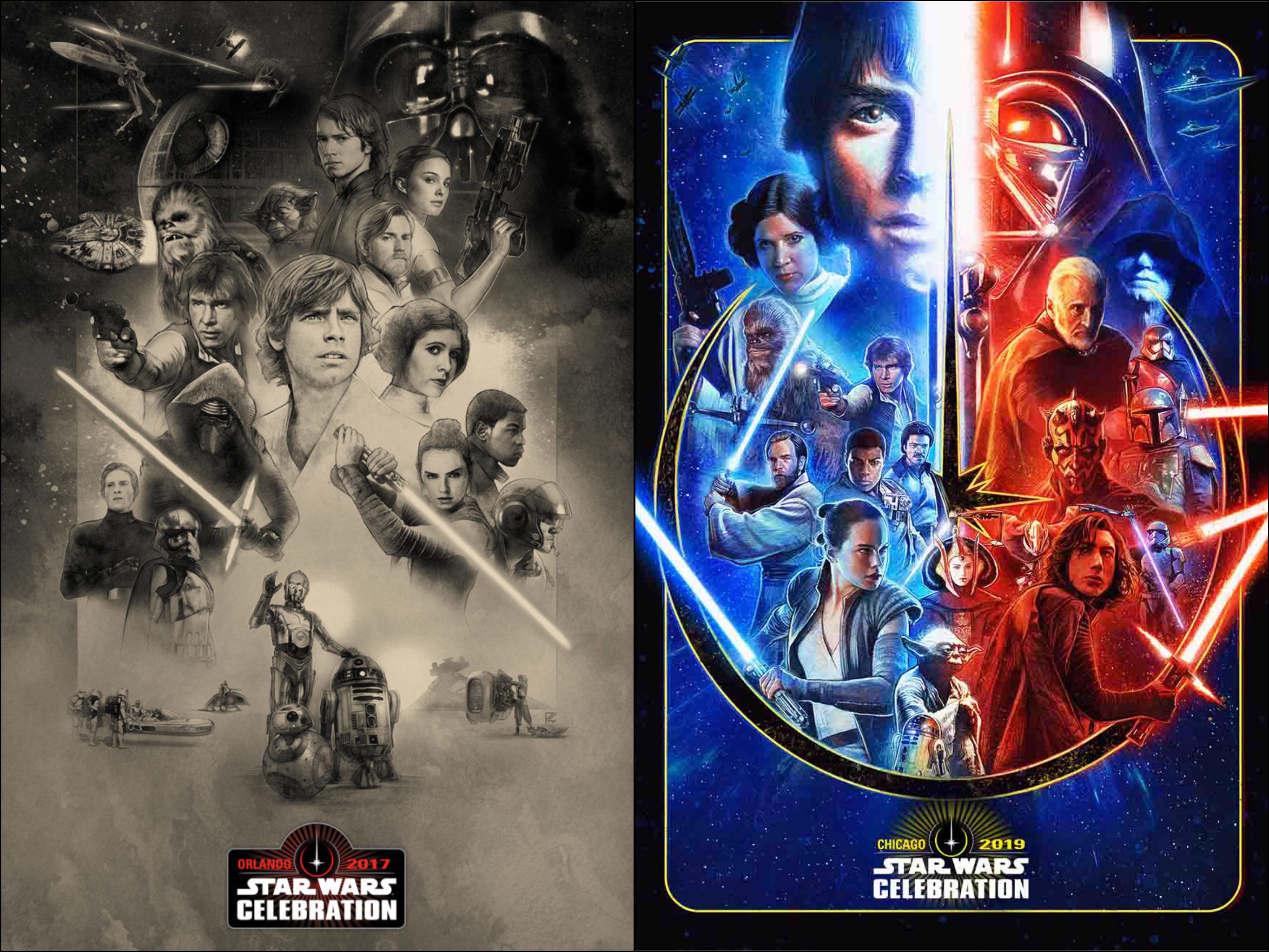 STARWARS スターウォーズ オリジナル プリクエル 全員勢揃い ポスター