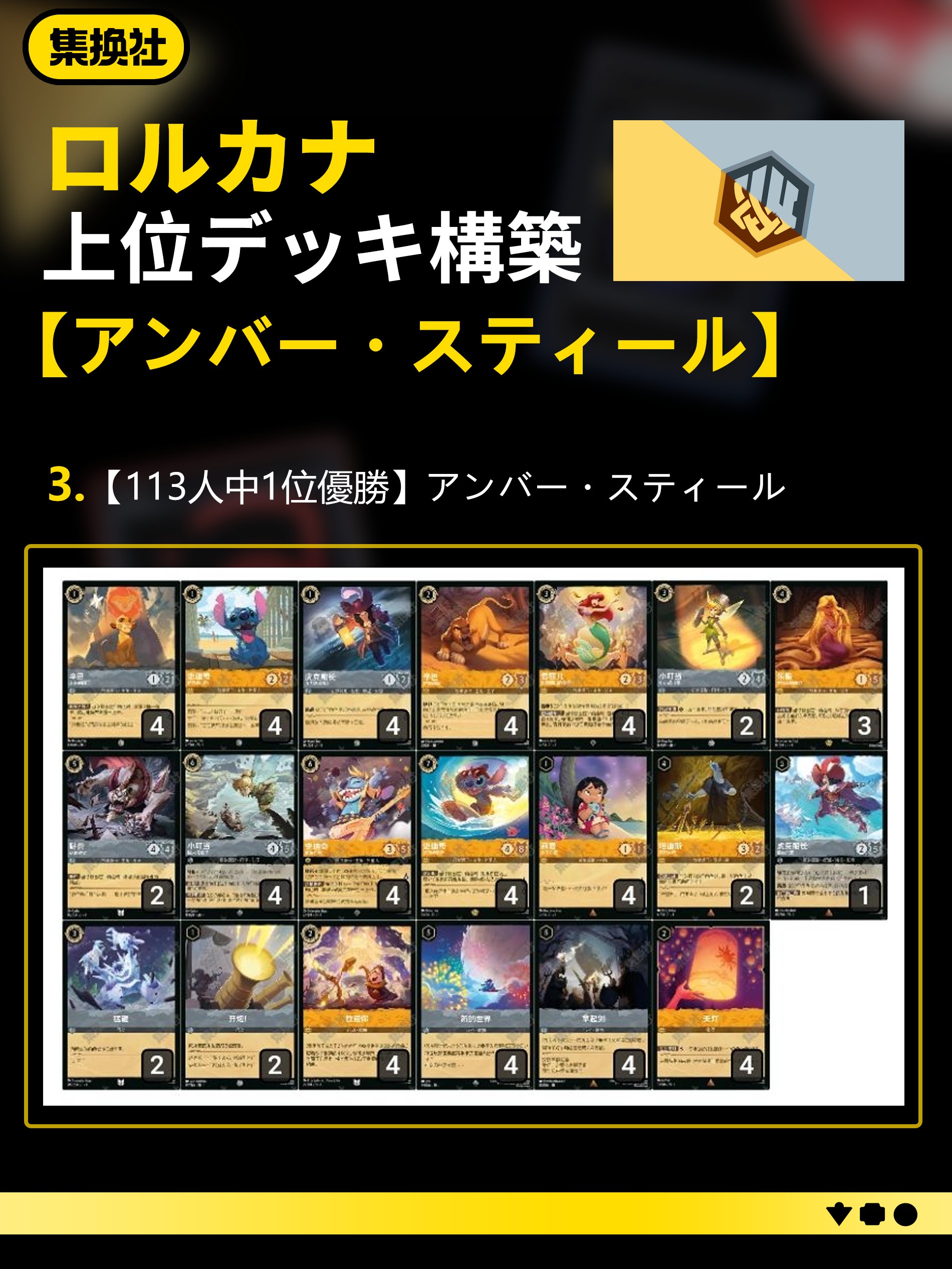 ロルカナ アンバースチール 海外215人規模優勝デッキ