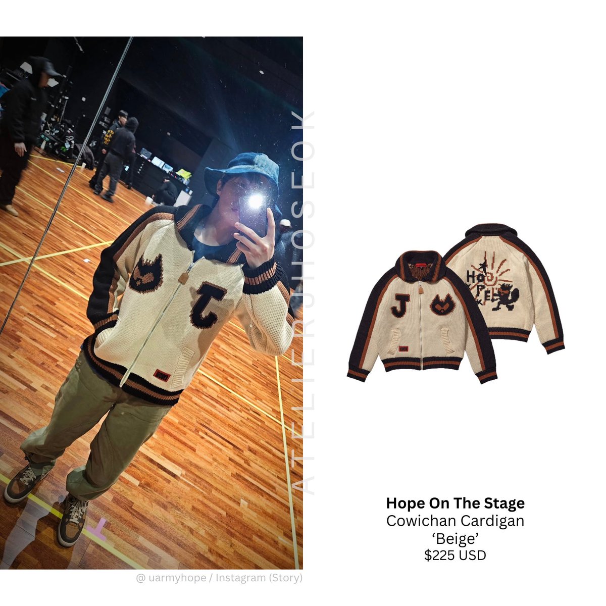 2025.02.20 uarmyhope Instagram Story j-hope wears his own merch
