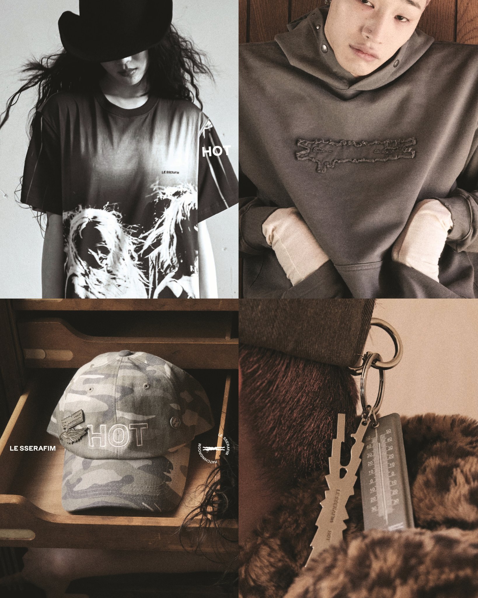 ルセラフィム CROP HOODIE ポップアップ LE SSERAFIM POP UP トップス