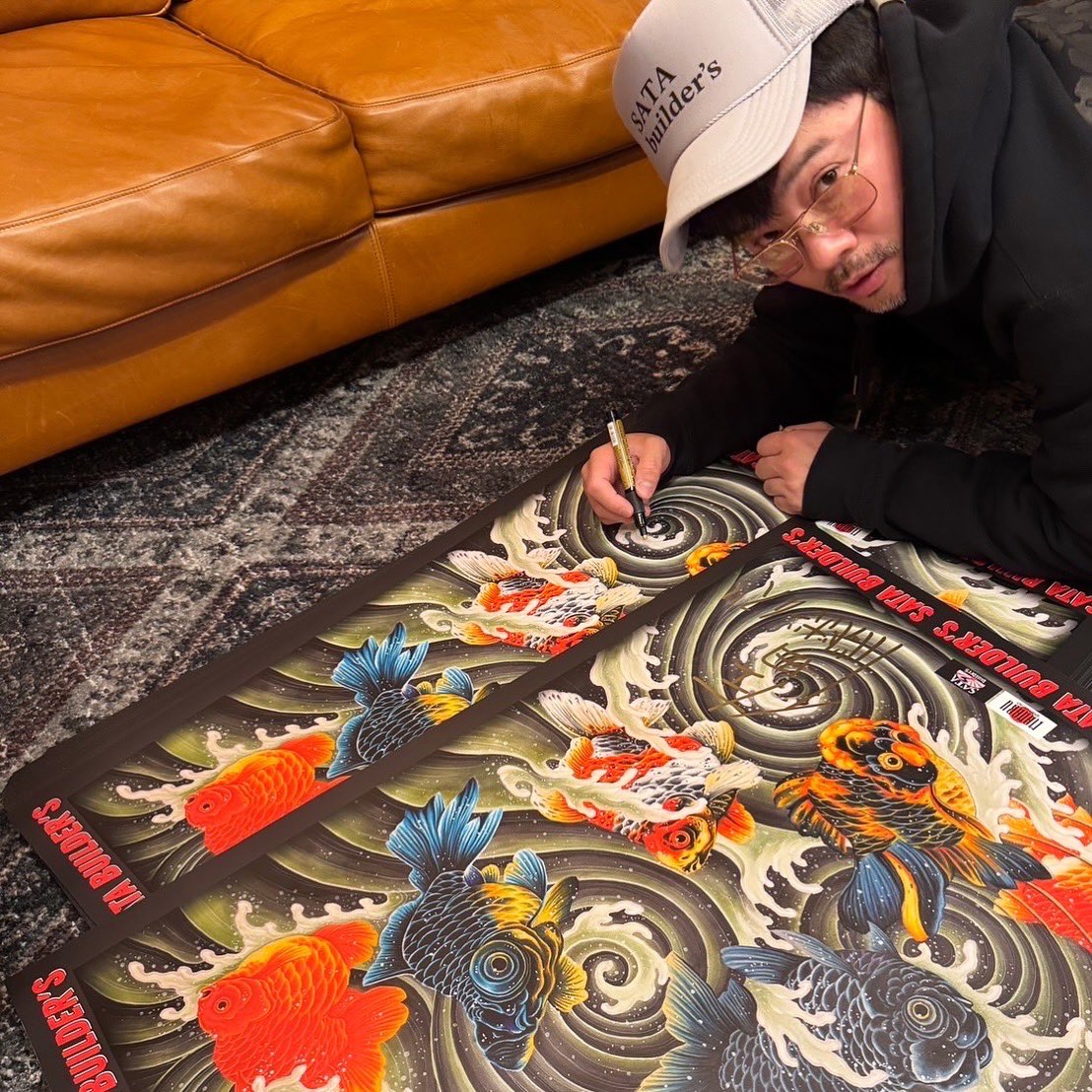 信州まなぶ×SATAbuilder's 金魚図A1ポスター(額装付き) [価格] ￥20000