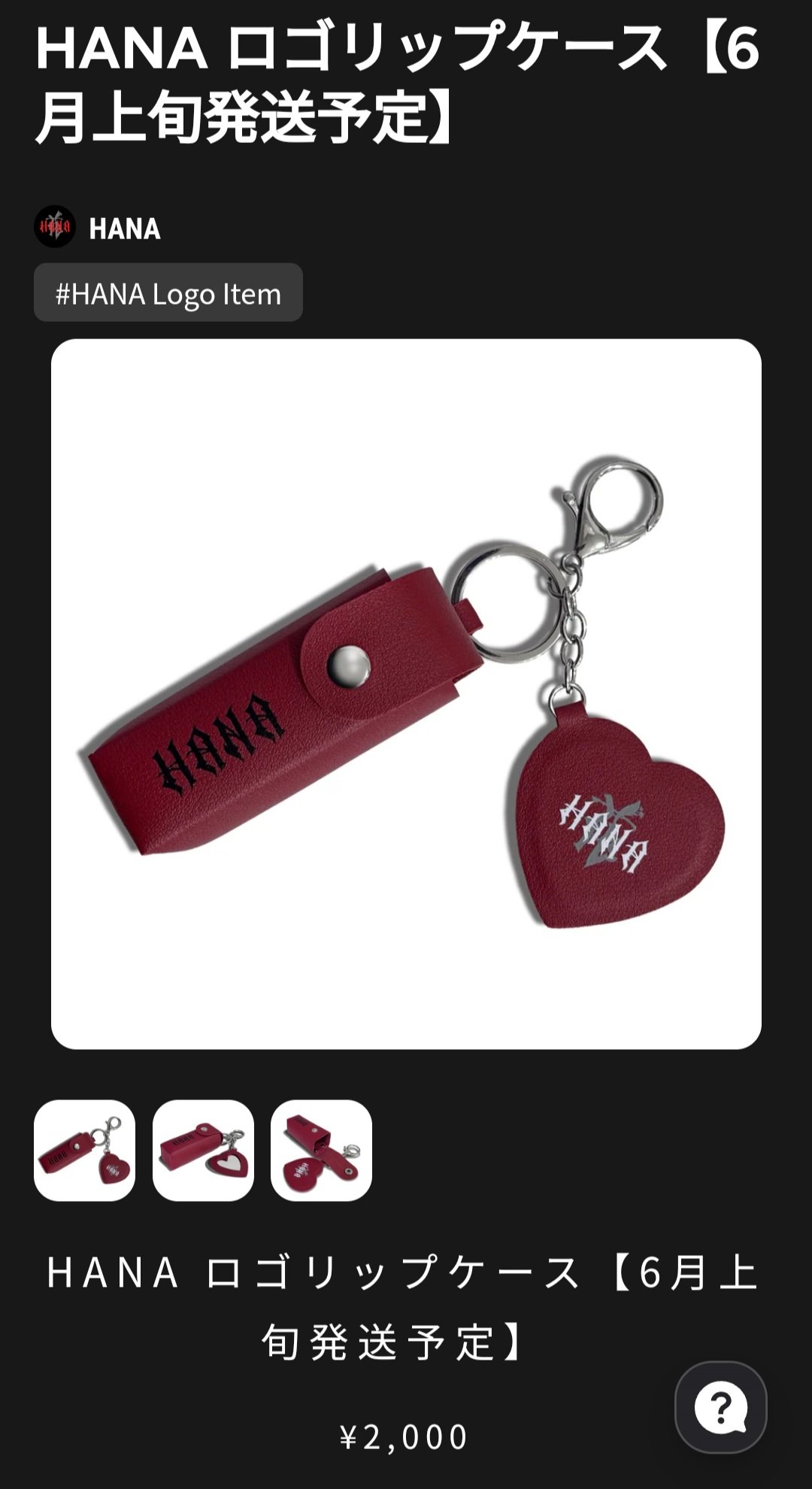 HANA ロゴリップケース HANA ロゴ キーホルダー リップケース 赤
