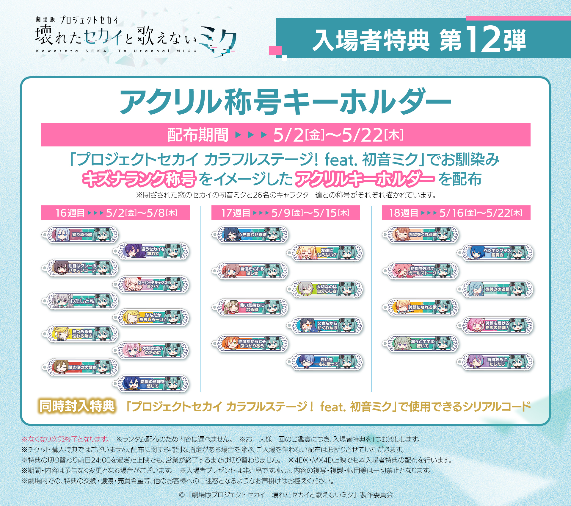 劇場版プロセカ」入場者特典一覧 | セカイの案内人『プロセカグッズ情報』