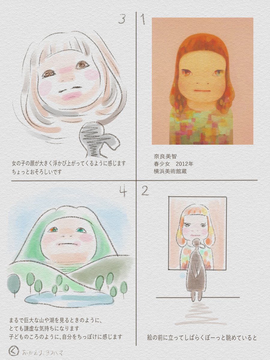 奈良美智「夜まで待てない」&「Miss Sprig 春少女」 ポスター 奈良美智