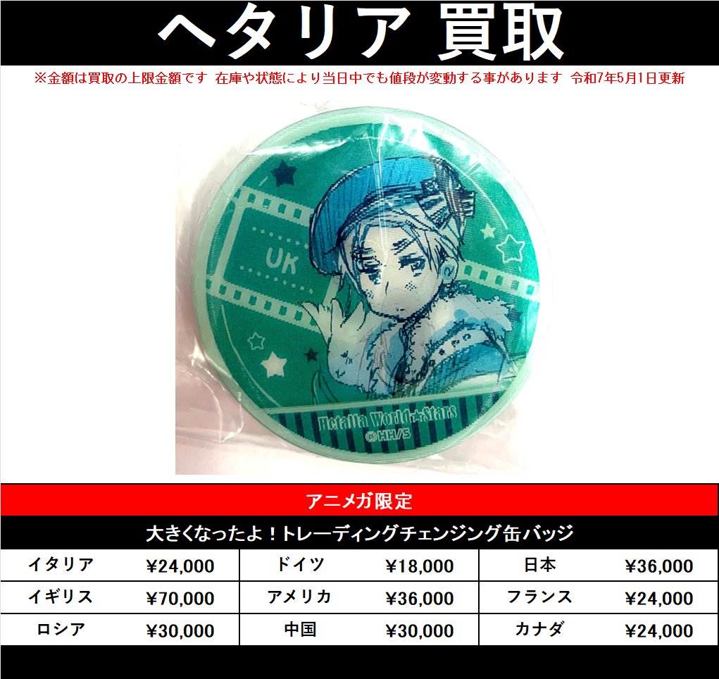 ヘタリア トレーディングチェンジング缶バッジ 大きくなったよ