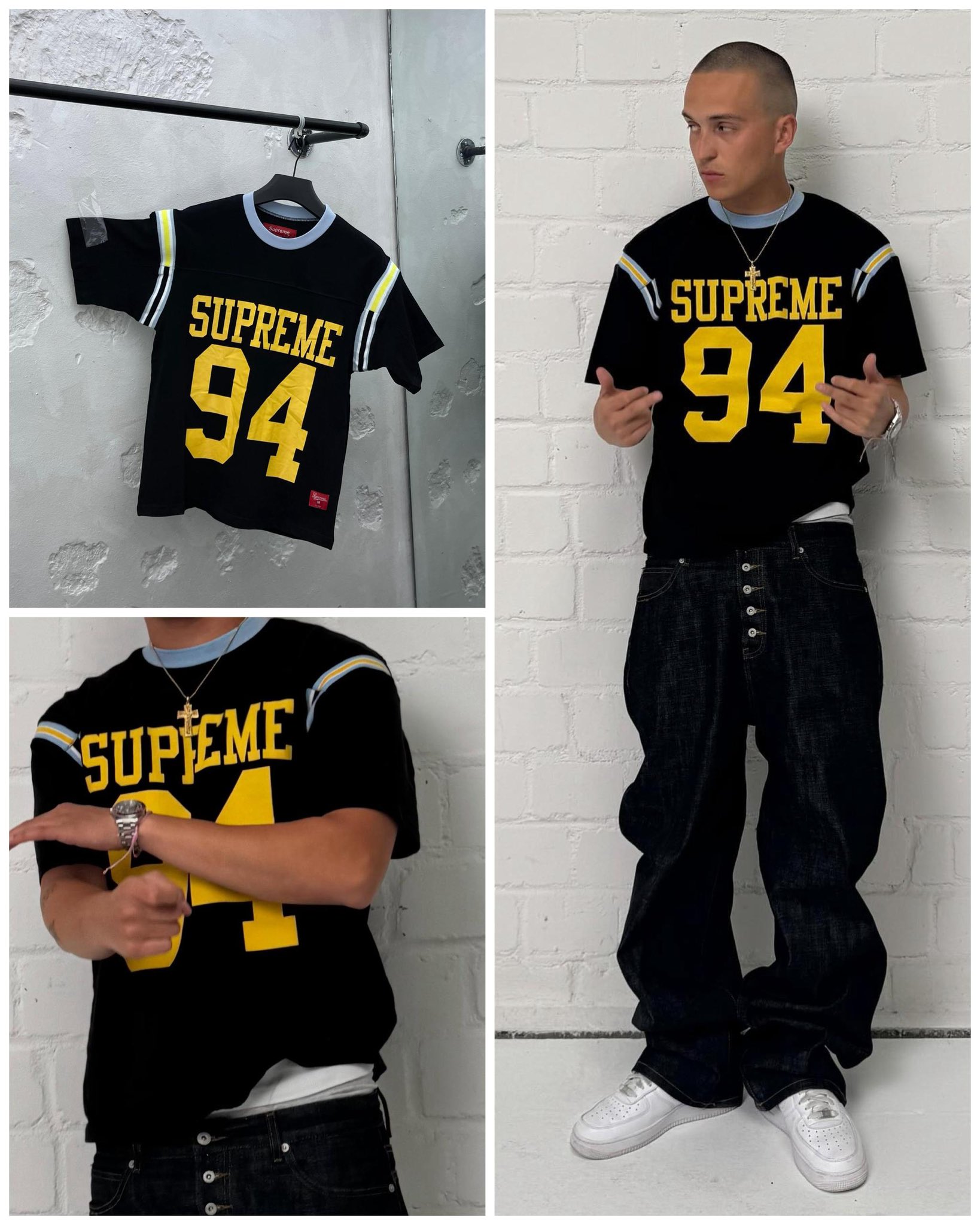 シャツ Supreme Split S/S Football Top XXL Black シャツ Supreme