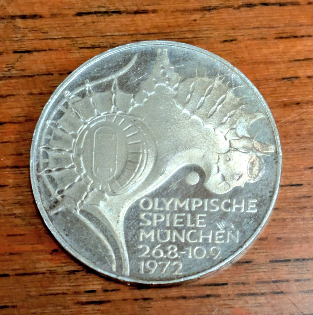 1972年ミュンヘンオリンピック記念10マルク銀貨、ゲット