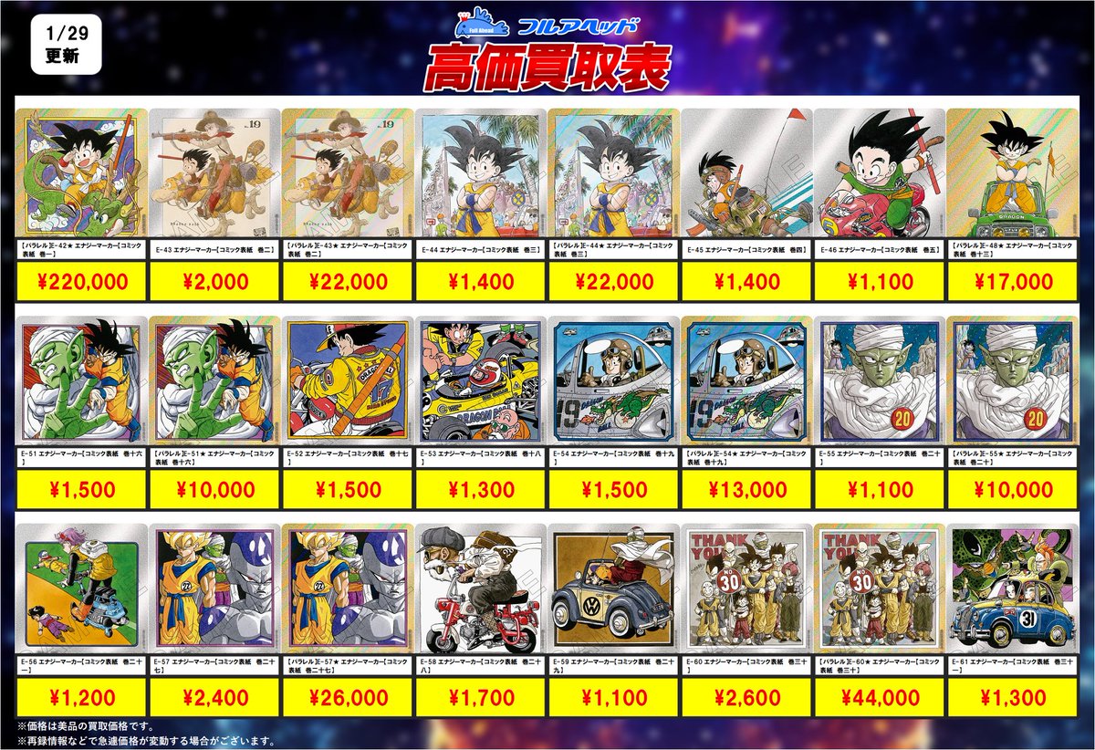 🐉ドラゴンボールフュージョンワールド🐉 ✨買取表更新しました
