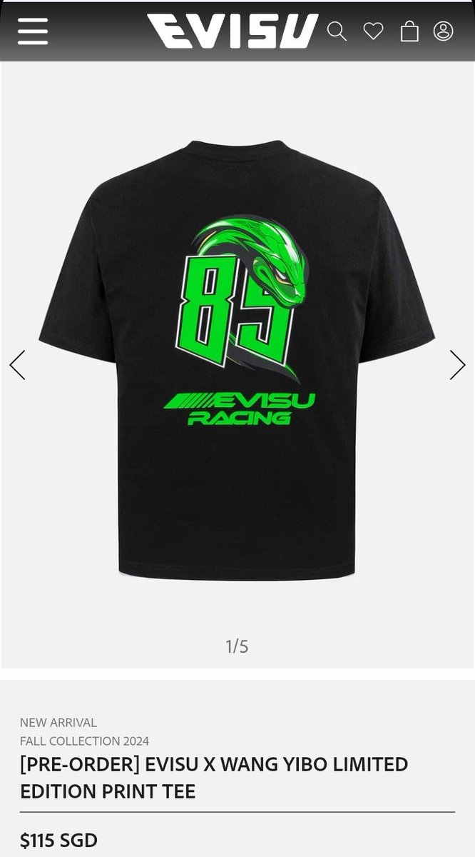 王一博 EVISU 公式 Tシャツ EVISU X Wang Yibo EVISU had customized