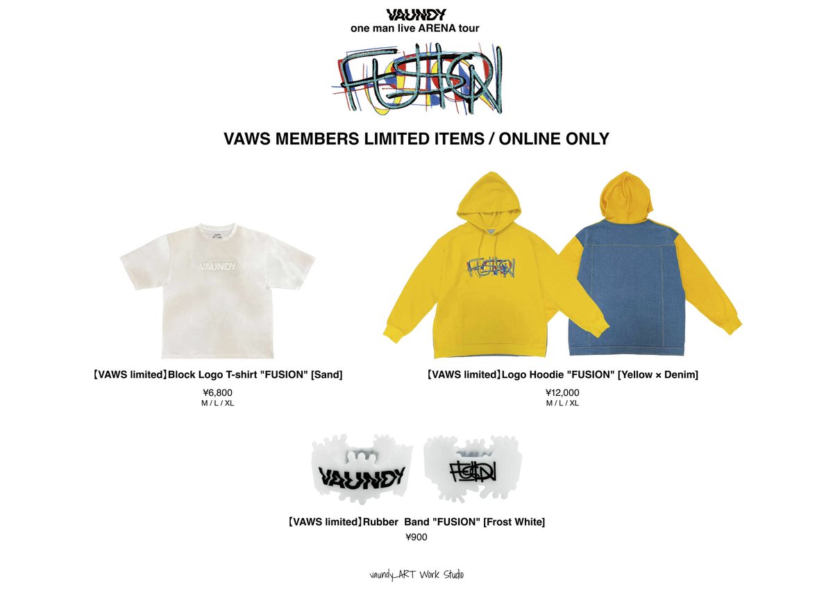 🛒 Vaundy one man live ARENA tour “FUSION” OFFICIAL GOODS