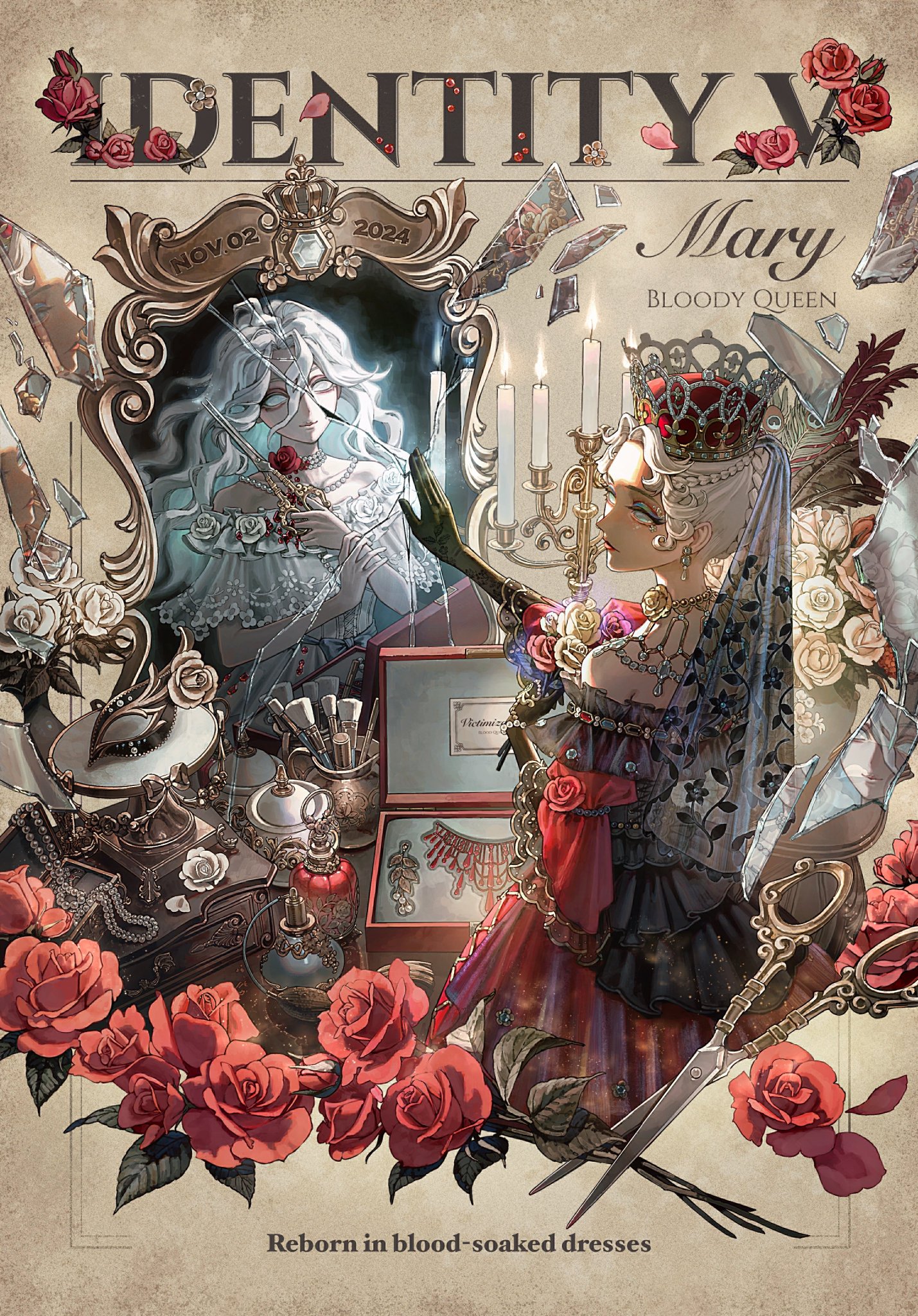 第五人格 血の女王 マリー 設定画 缶バッジ 4点 グッズ-バッチ