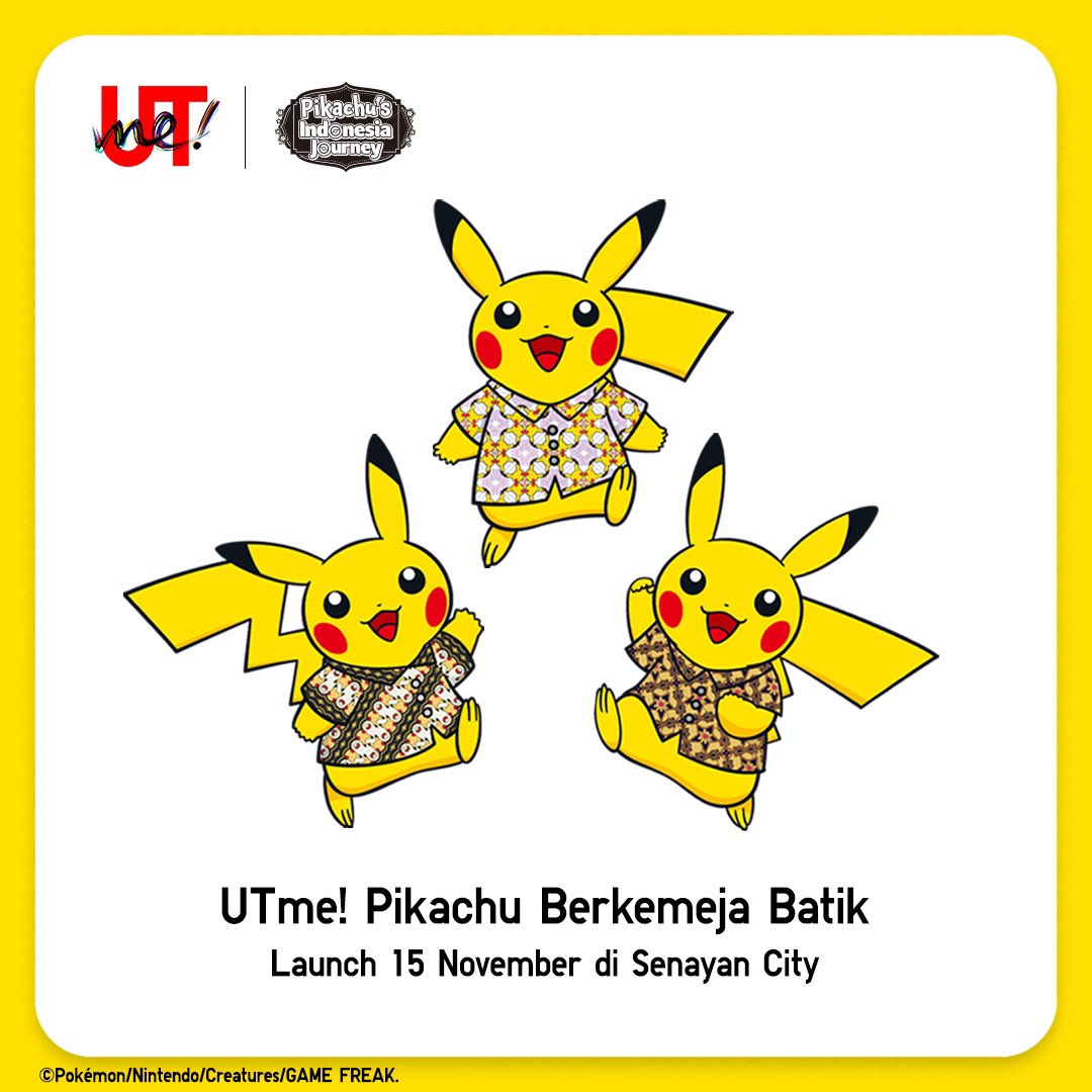 バティックシャツを着たピカチュウ PIKACHU BATIK 4枚セット各5枚