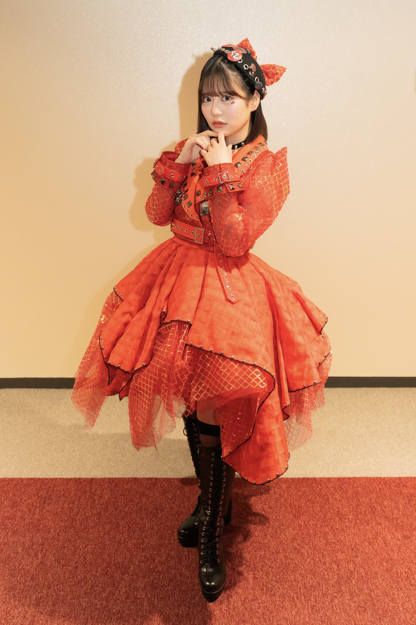 FRUITS RAPPER 赤 ストライプ ユニフォーム 月足天音 FRUITS ZIPPER 月