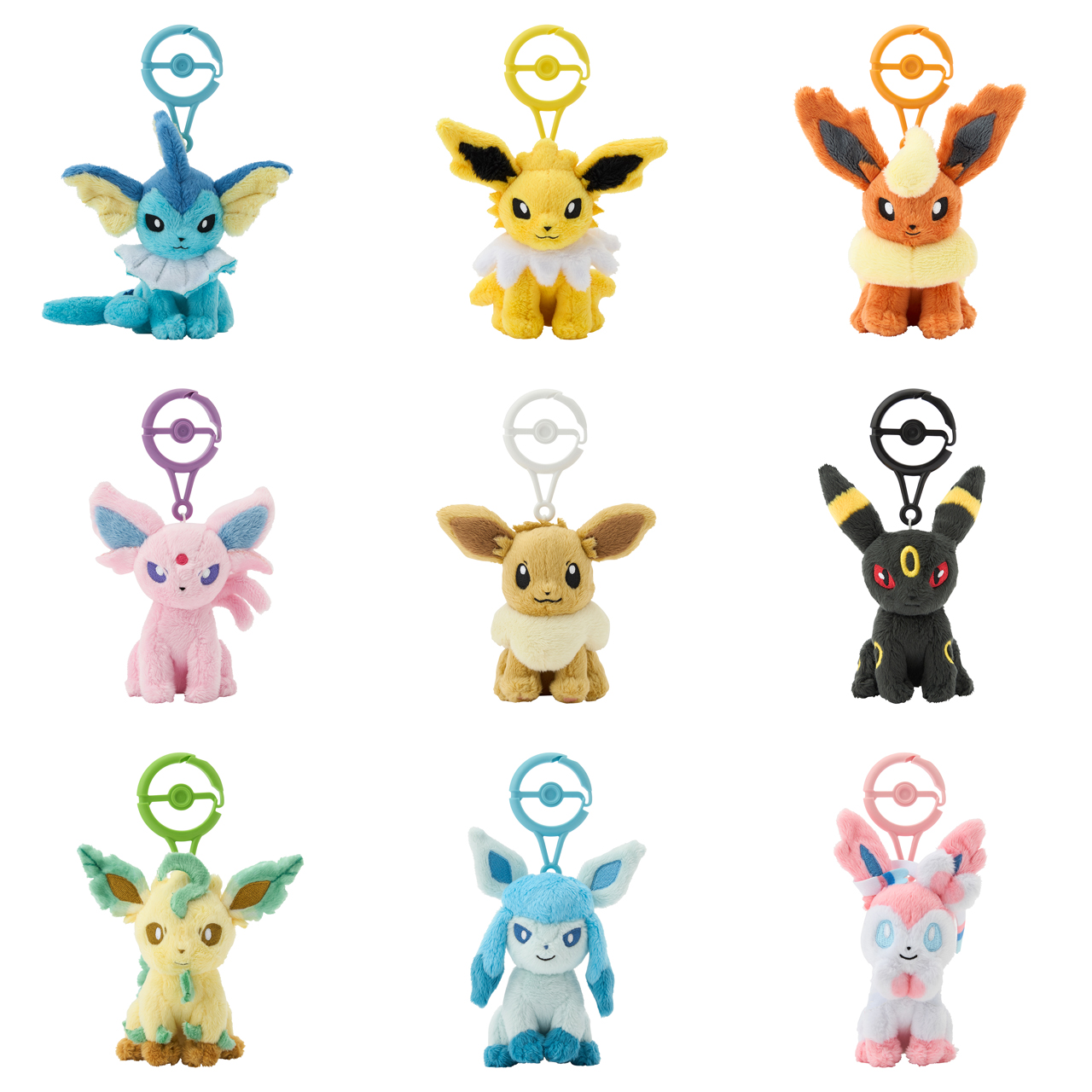 タグ付き ポケモンセンター カラビナ付きマスコット ぬいぐるみ ブイズ