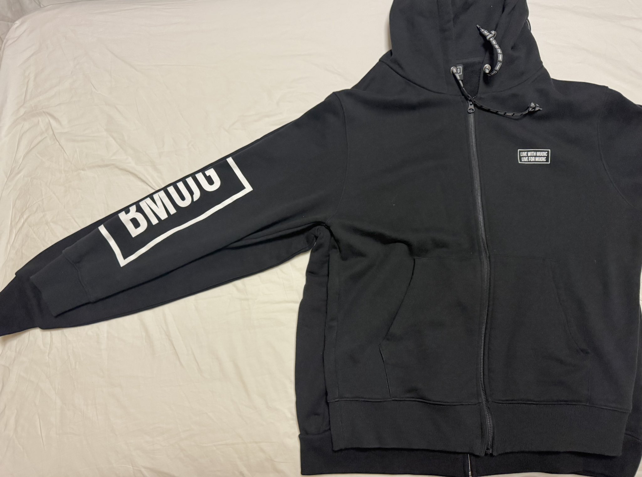 BMSG ジップアップフーディ グレー/ブラック BMSG ジップアップ