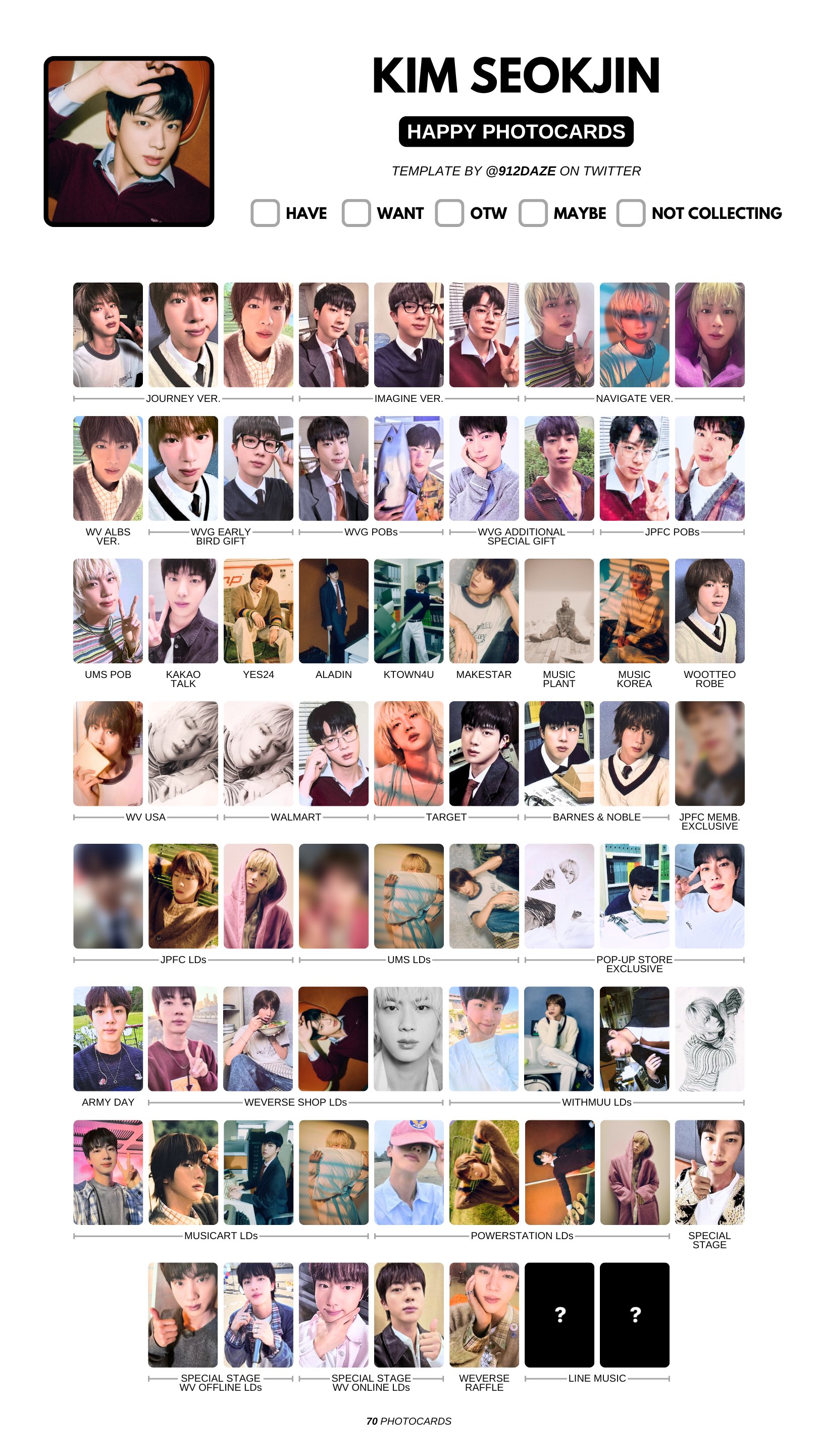 BTS PROOF 予約抽選トレカ JIN