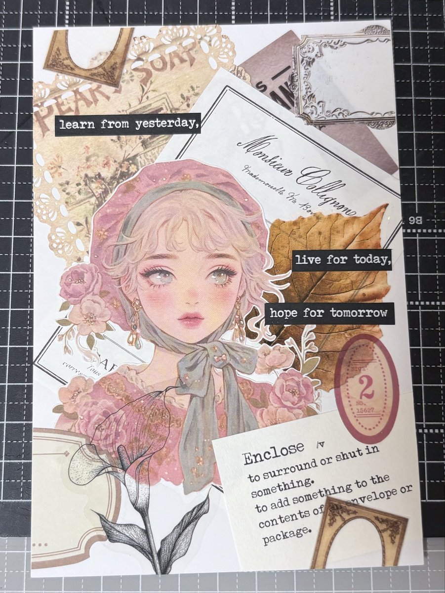 夜更かしコラージュ📭😪 久しぶりにコラージュ素材さわりました