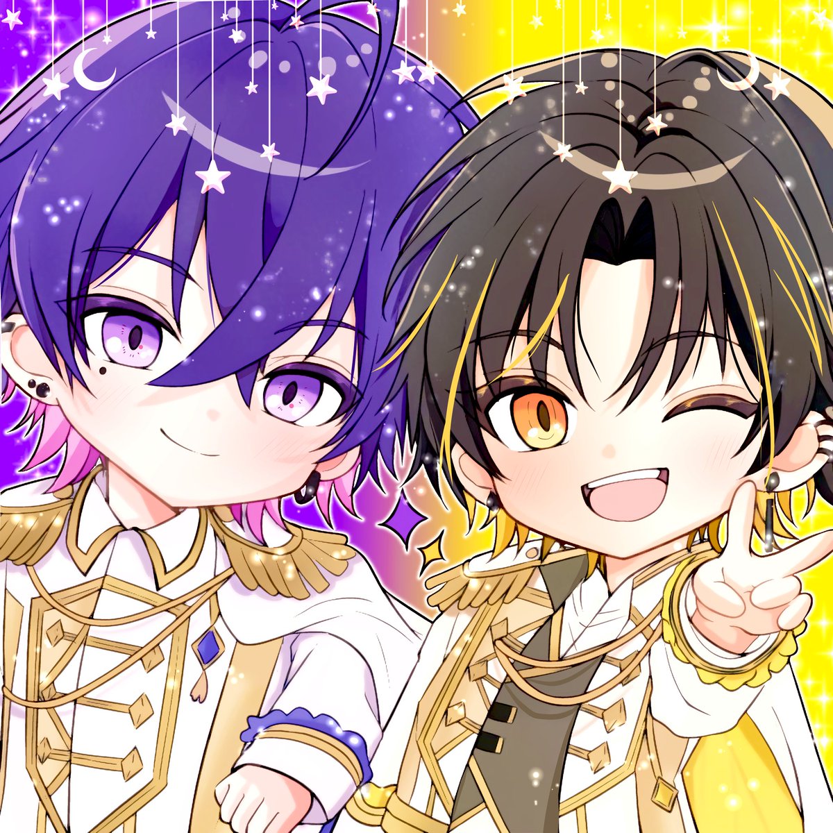 すとふぇす衣装💜💛 久々に全力でデフォ描きました🥰 #しおんあーと