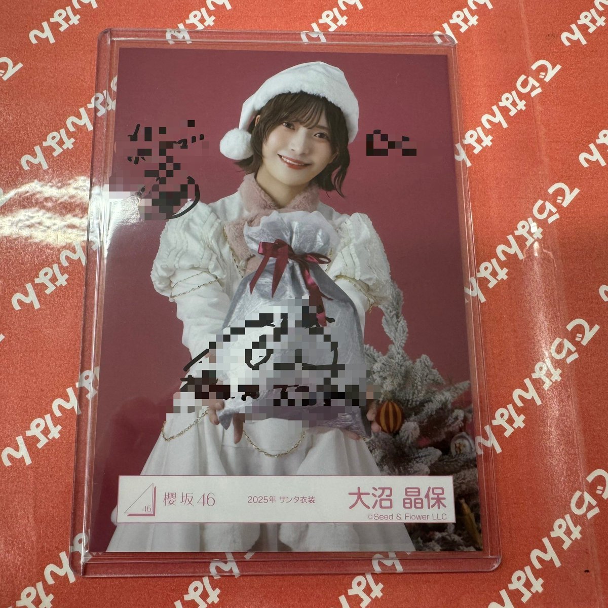 櫻坂46🌸 大沼晶保ちゃん 2025年 サンタ衣装🎅 直筆サイン入り生写真の