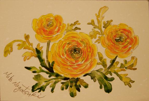 油絵頭に花をのせたラマ