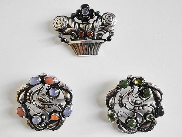 廃盤☆ジョージジェンセン花かご＃67ブローチ