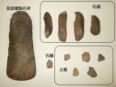 縄文期神社内出土磨製石器大正期発掘古代石斧/古代石器 土器