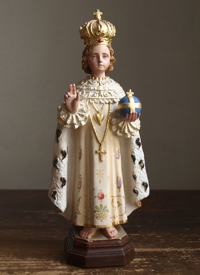 プラハの幼子 少年キリスト像聖人彫刻 : Glicinia 古道具店