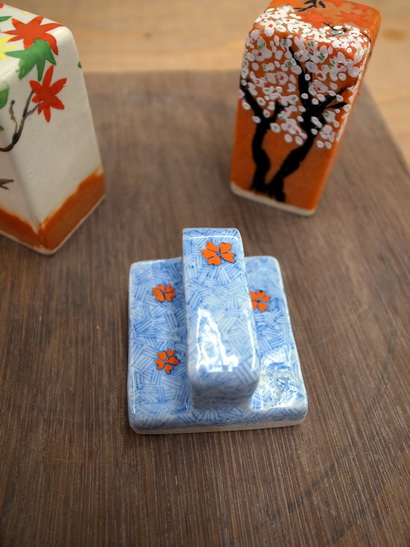 やまちゃん河井寛次郎作青白藁灰釉結晶文八寸三ツ足高台鉢 検水面に