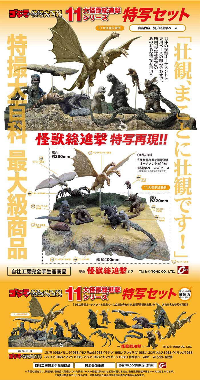 ゴジラとラドン、八岐大蛇、ゴジラ骨格、怪獣総進撃セット通販のご案内