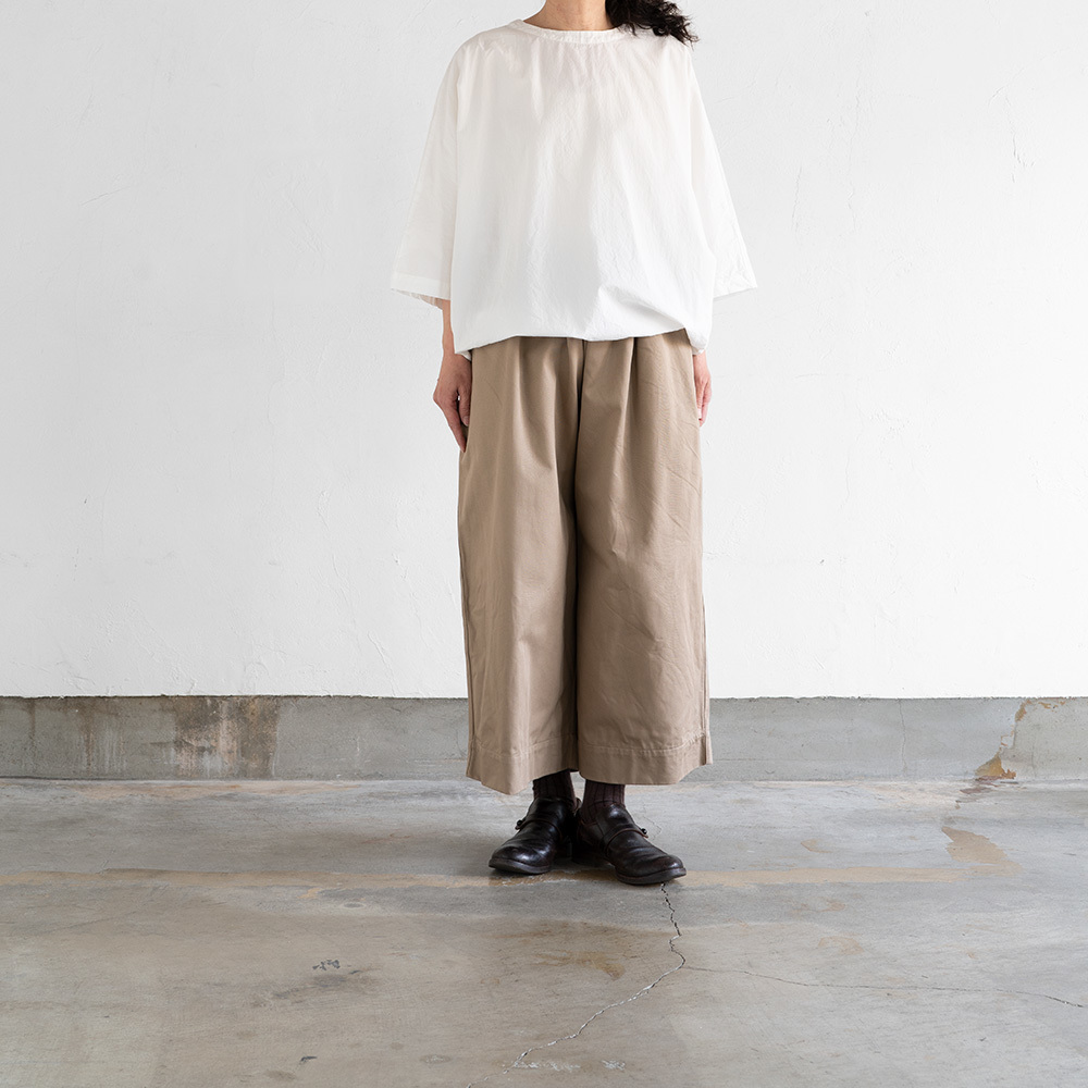 値下げ ゴーシュ 八分丈カツラギワイドパンツ 黒 R&D prit カツラギ八