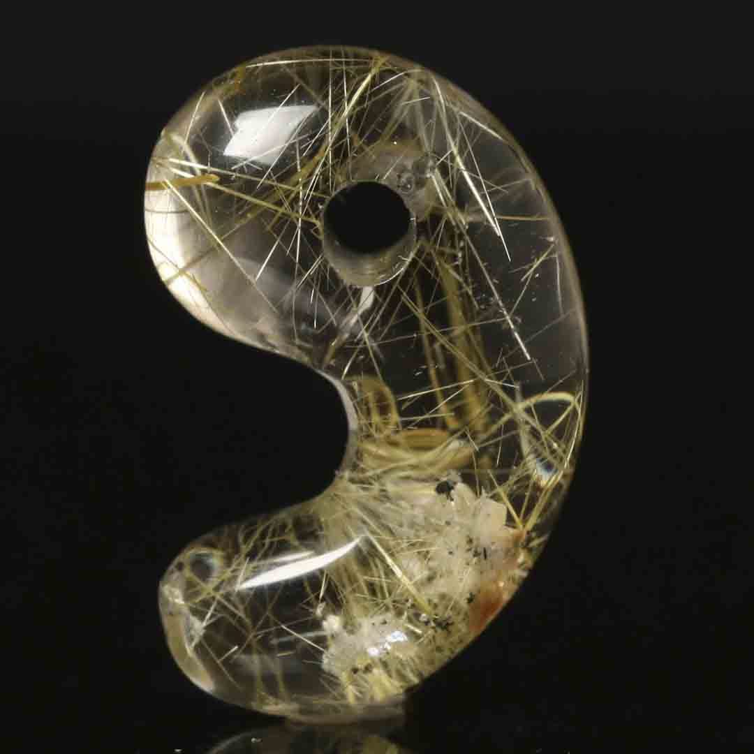 珍種の勾玉見つけましたので、ご紹介！ドロマイトwithゴールデンルチル