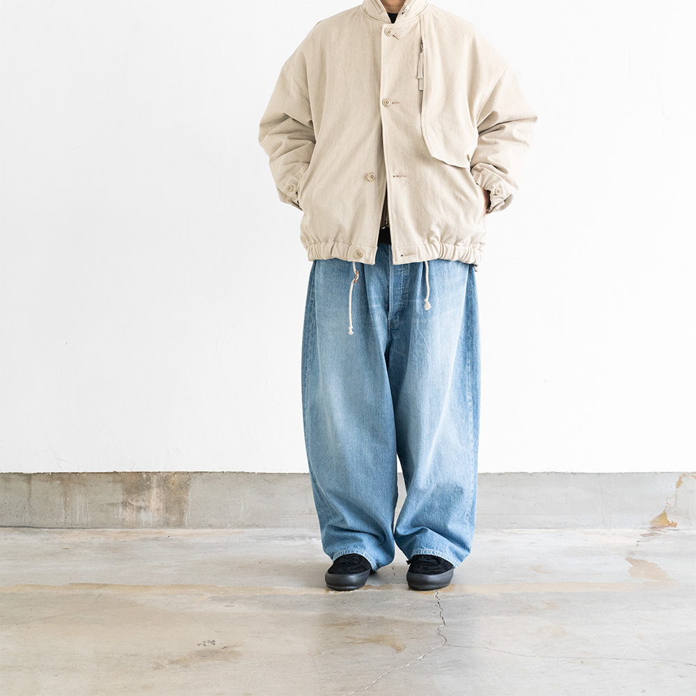 HAVERSACK WIDE TAPERED INDIGO DENIM PANTS [462504][VINTAGE WASH